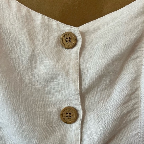 Urban Outfitters | Linen Button Down Front Strappy Back Mini Dress White Size S - Picture 5 of 14